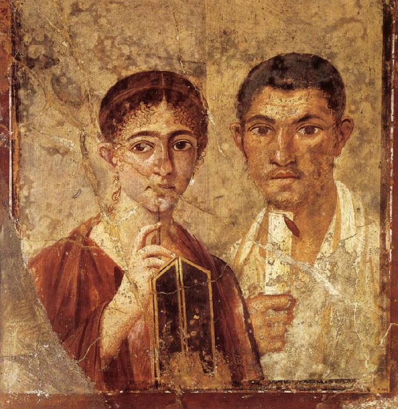 unknow artist Portrait of a Man and His Wife,from pompeii oil painting picture